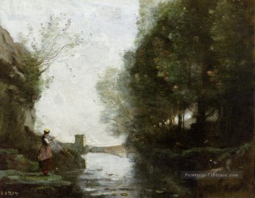 Le cours à la carée romance Jean Baptiste Camille Corot Peinture à l'huile